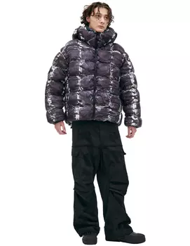 Camouflage hooded down jacket