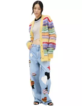 Striped mohair cardigan