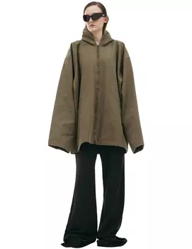 Хаки куртка с капюшоном