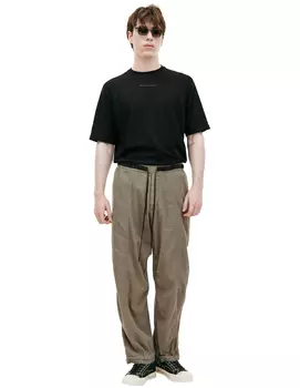 Khaki wide trousers