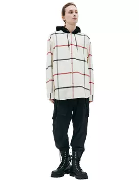 Клетчатая рубашка с капюшоном