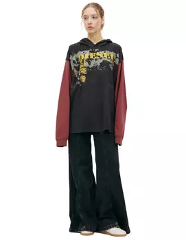 Combination hoodie with print