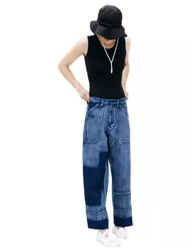 Combination jeans with seams