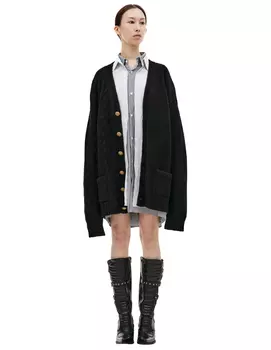 Комбинированный кардиган из шерсти