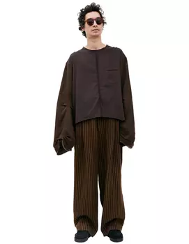 Комбинированный лонгслив с широкими рукавами