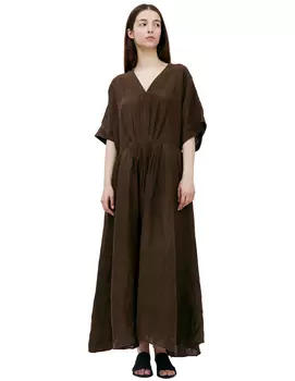 Brown linen dress