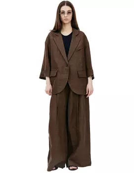 Льняной жакет с декоративным вырезом