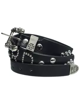 Leather belt with buttons