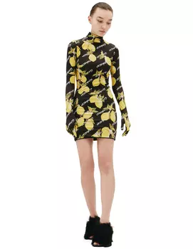 Lemon-print Gloves Dress