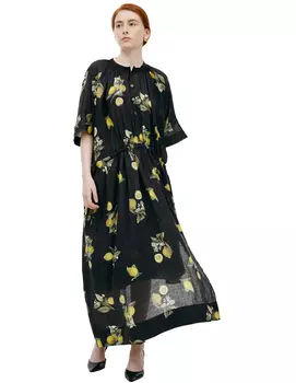 Midi dress with monoprint