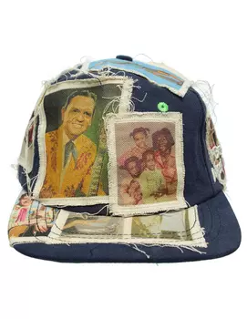 Navy blue cap with patches