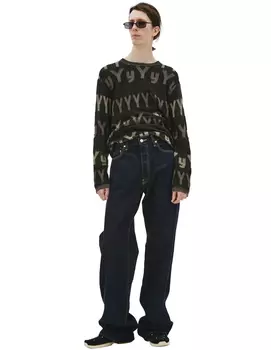 Прямые джинсы синего цвета