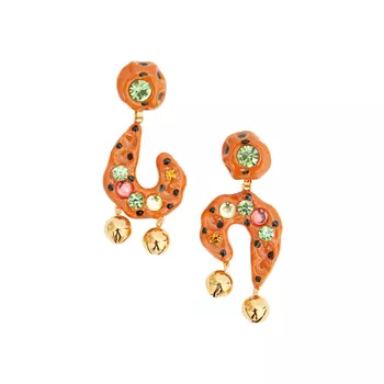 Orange ceramic earrings