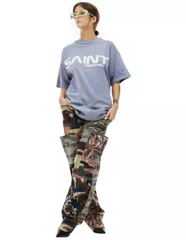 Оверсайз футболка с принтом Saint power