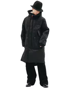 Parka-bomber jacket with faux fur hood