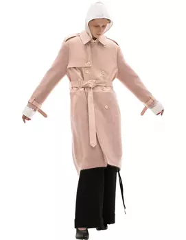 Partly Knitted Pink Trench