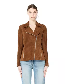Paylee Brown Suede Biker Jacket