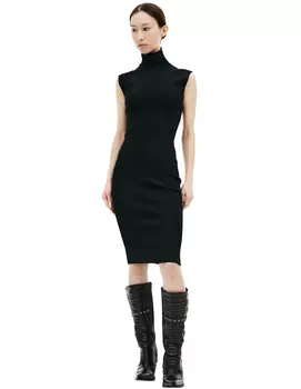 Midi dress with high collar