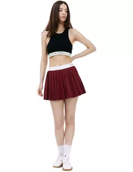 Logo pleated skirt