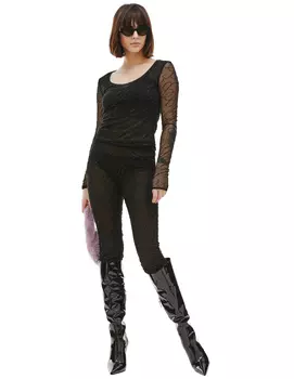 Прозрачный топ со стразами