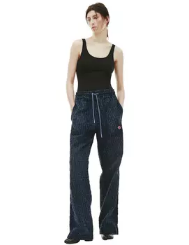 Прямые брюки D-Martians с бархатным принтом