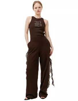 Прямые брюки с рюшами