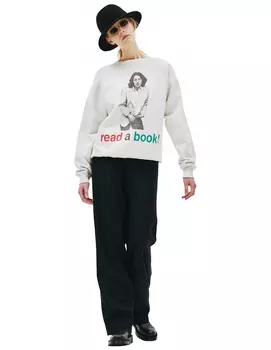Белый свитшот c принтом Read a book