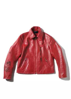 Red leather jacket
