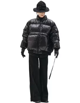 двусторонний черный пуховик