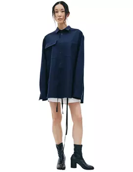 Рубашка из шерсти с накладными карманами