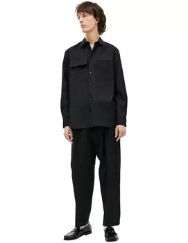 Рубашка из шерсти с накладными карманами