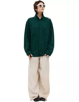 Shirt with embroidered crosses