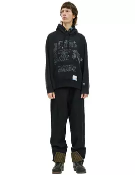 Рваное худи с принтом