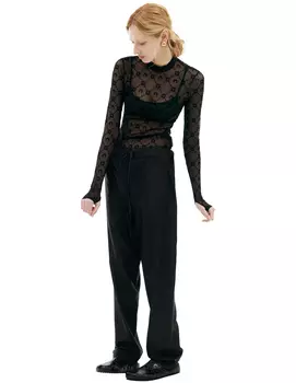 Полупрозрачный лонгслив с монограммой