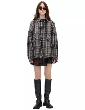 Grey button-down shirt