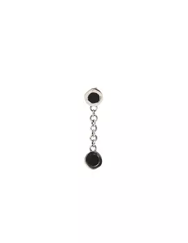 Серебряная моно-серьга с кожаной отделкой