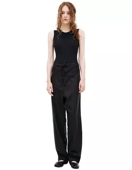 Silk straight trousers