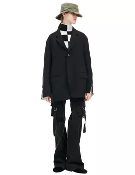 Шерстяное пальто с молниями