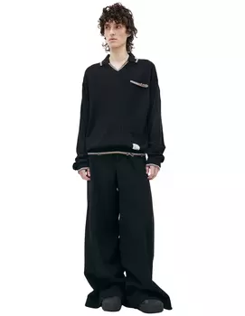 Шерстяной свитер с воротником-поло