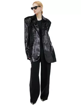 Shiny single-breasted jacket