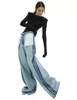 Широкие джинсы наизнанку