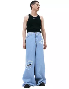 Logo destroyed baggy jeans