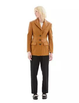 Single-breasted leather jacket