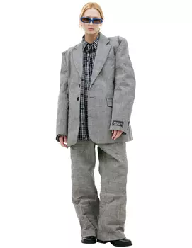 Single-breasted plaid jacket