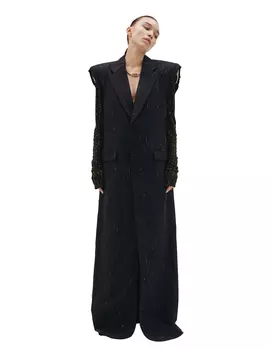 Длинный пиджак без рукавов