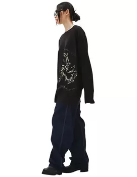 Хлопковый лонгслив с принтом паука