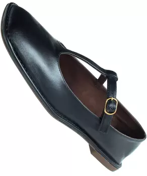 SQUARE T-STRAP Leather Sandals