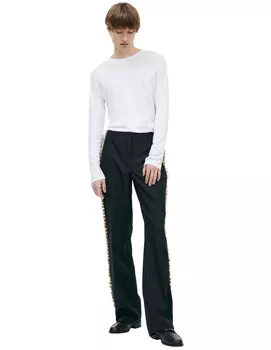 Straight trousers with stripes