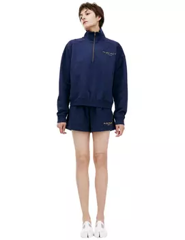 Navy blue zip-up sweatshirt