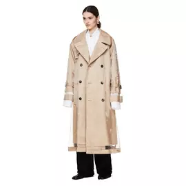 Двухслойный бежевый тренч